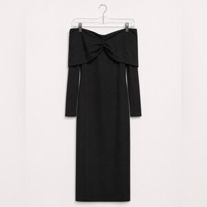 Elegant Off-Shoulder Long Sleeve Black Dress